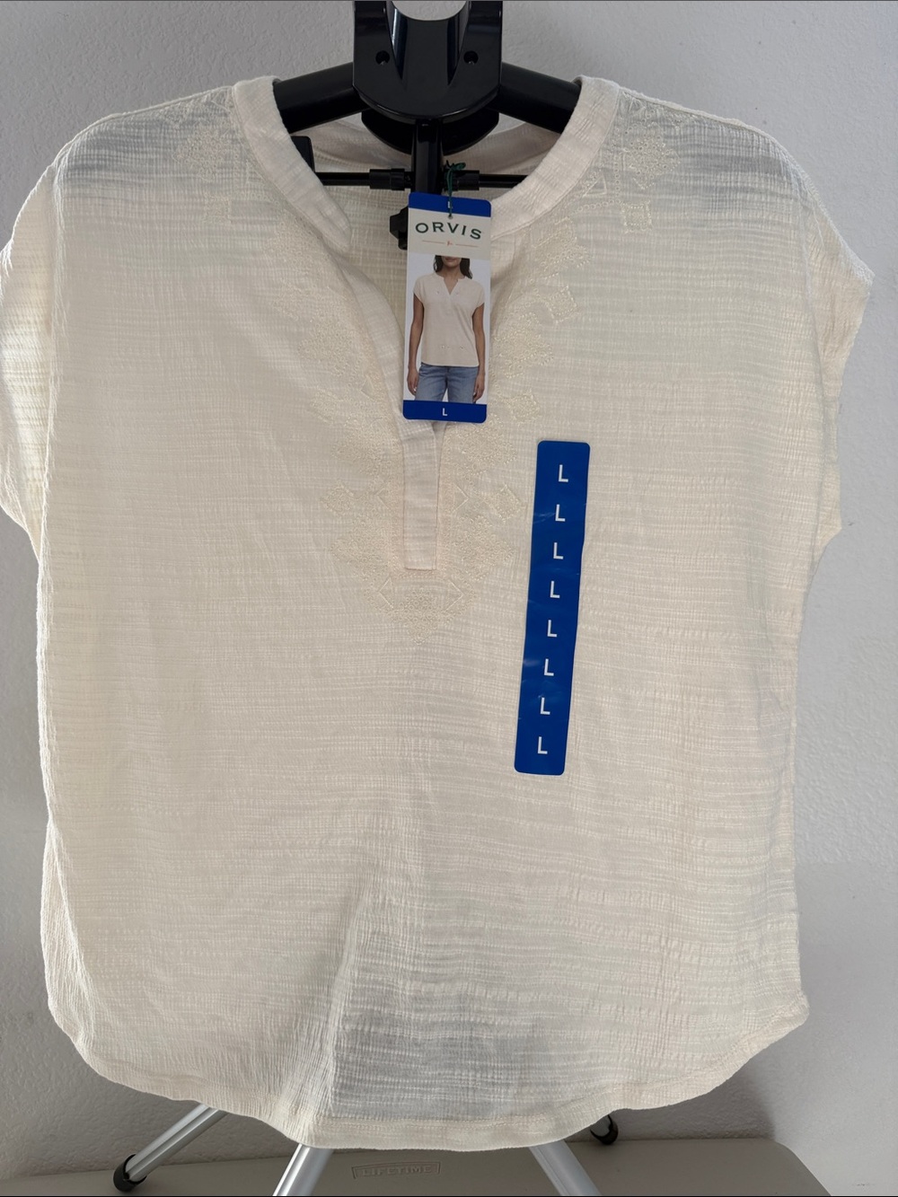 Orvis Men’s Short-Sleeve Henley in Cream